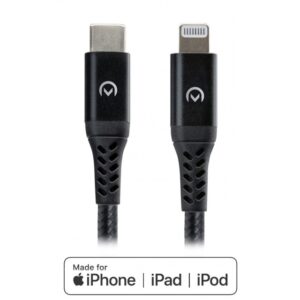 Mobilize Nylon Braided Fast Charge/Sync Cable USB-C to MFi Lightning 60W 1m. Black